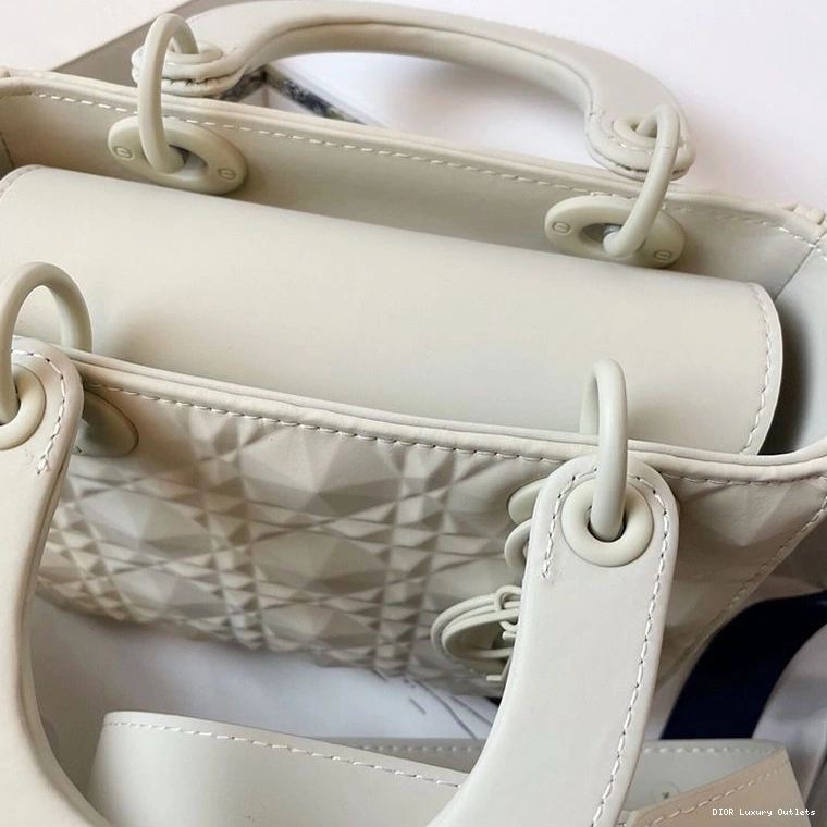Cheap White Small Dior Cannage Calfskin Lady Frosted Ultramatte Bag 0803 Luxury